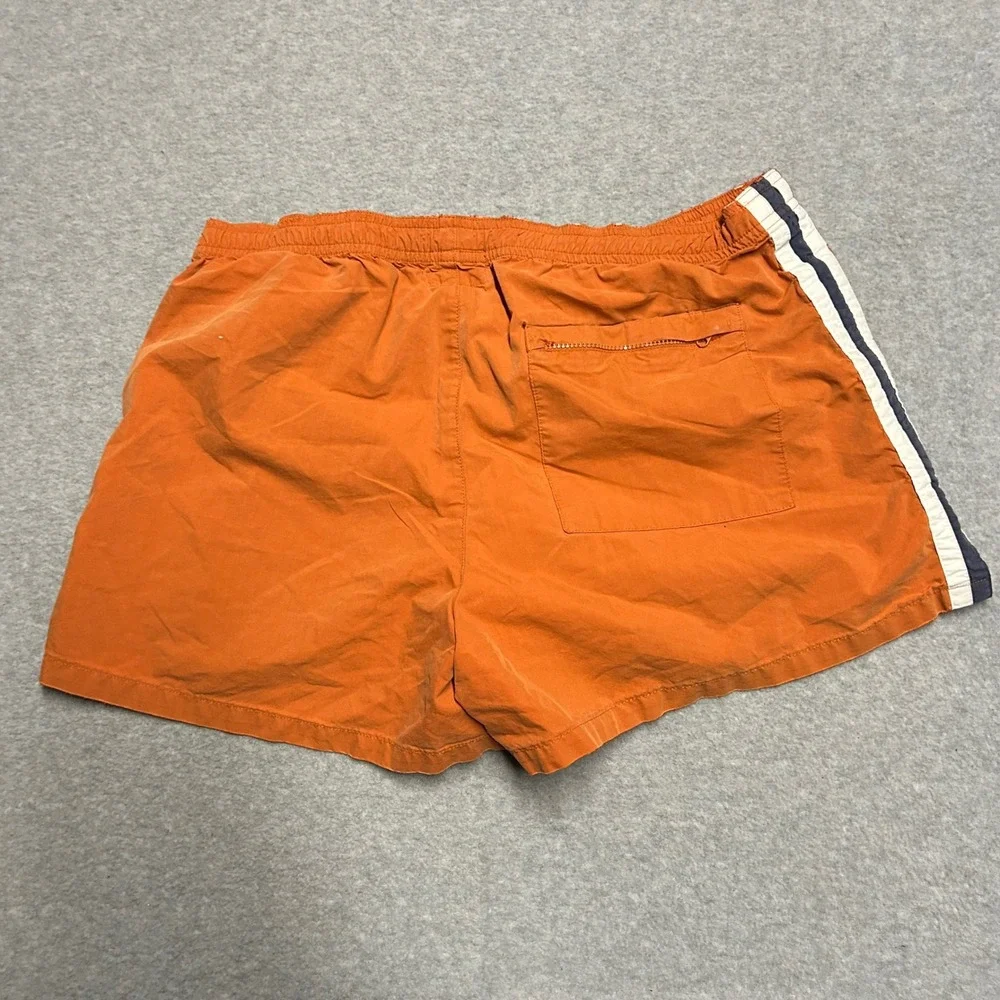 American Eagle Swim Trunks Orange Mens Medium Side Stripe Athletic Board Shorts